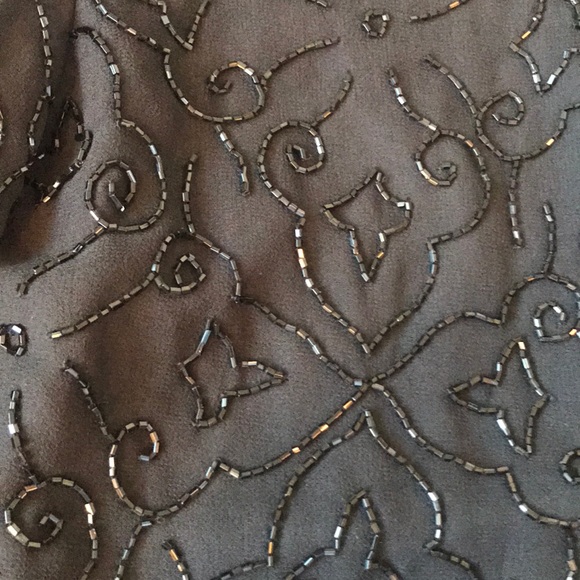 COPY - Beaded black scrollwork lined evening jacket - Picture 4 of 6
